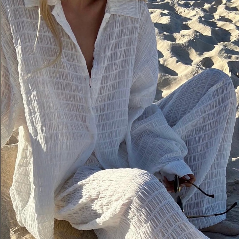 Chic White Women's Button-Down Shirt